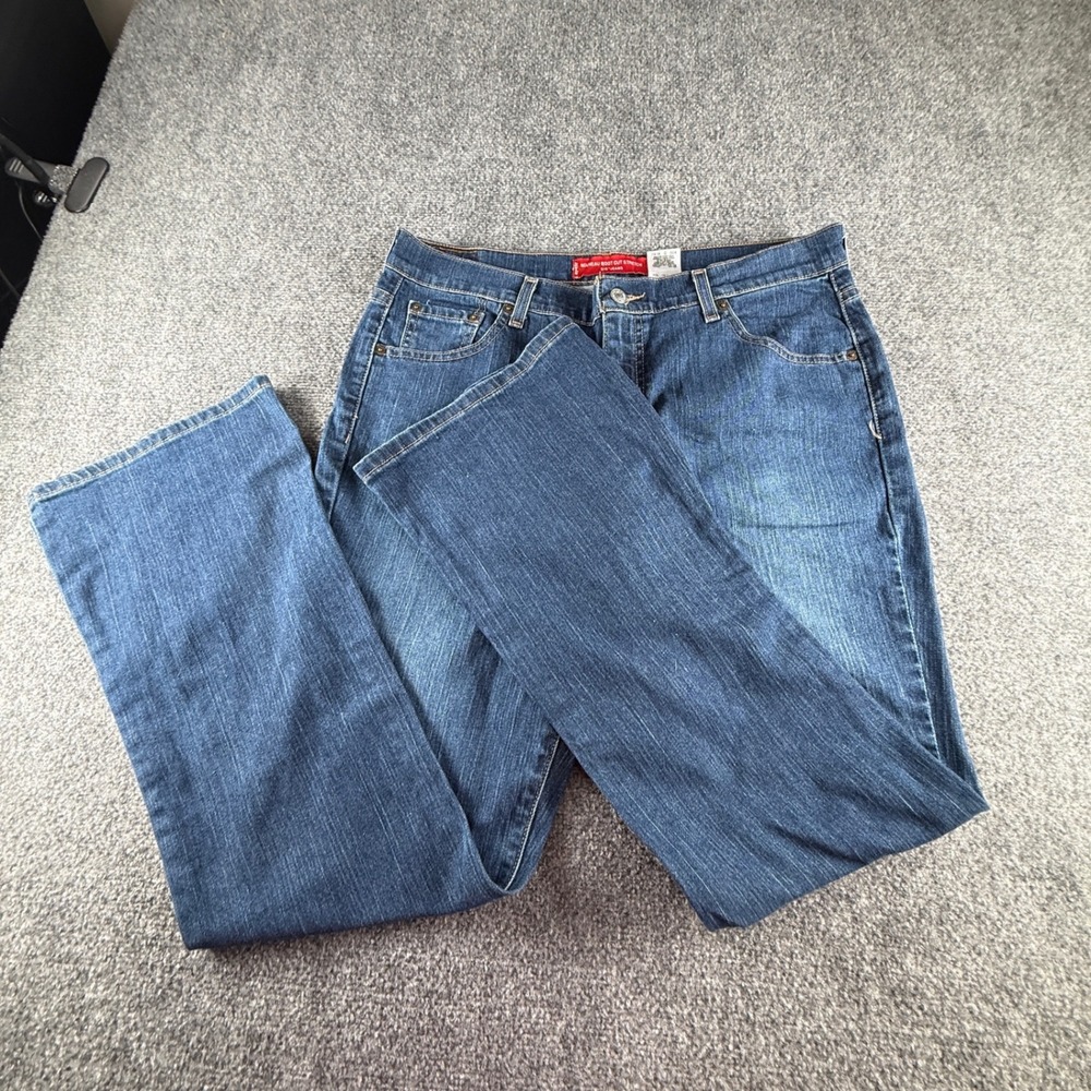 Levis 515 Nouveau Boot Cut Stretch Jeans Womens 14M Medium Wash Blue Denim